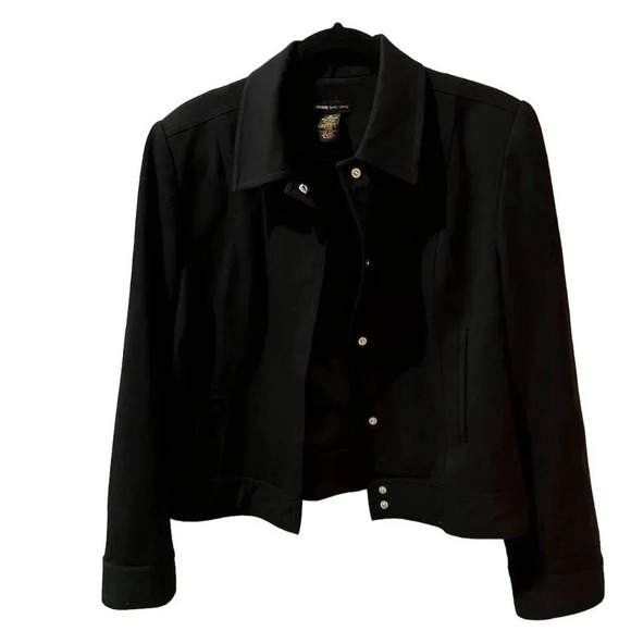 Grace Dane Lewis Women's Black Cropped Jacket Size 12 Casual Button-Up - Picture 1 of 12